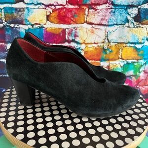 Gabor Black Suede Leather Heels Split Top Size 6.5 UK 9 US